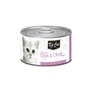 کنسرو غذای گربه کیت کت مدل Tuna & Crab وزن 80 گرم
