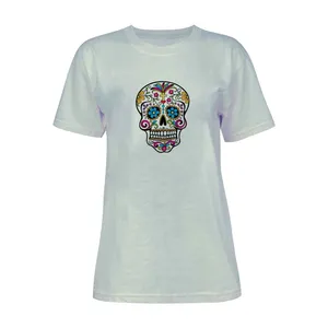 تی شرت آستین کوتاه زنانه مدل اسکلت کد L19 رنگ طوسی