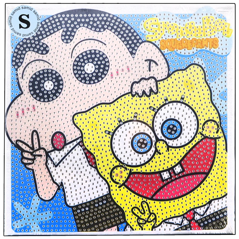 بازی آموزشی سمید مدل ساخت تابلو نقاشی الماسی طرح شین چان و باب اسفنجی