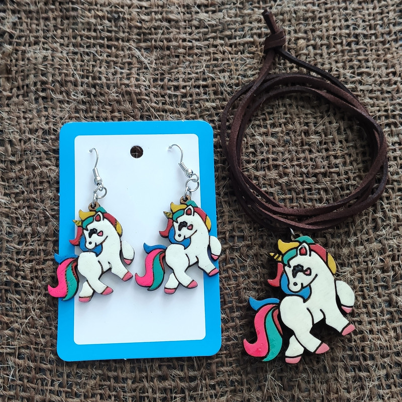 نیم ست دخترانه مدل اسب تک شاخ کد 101