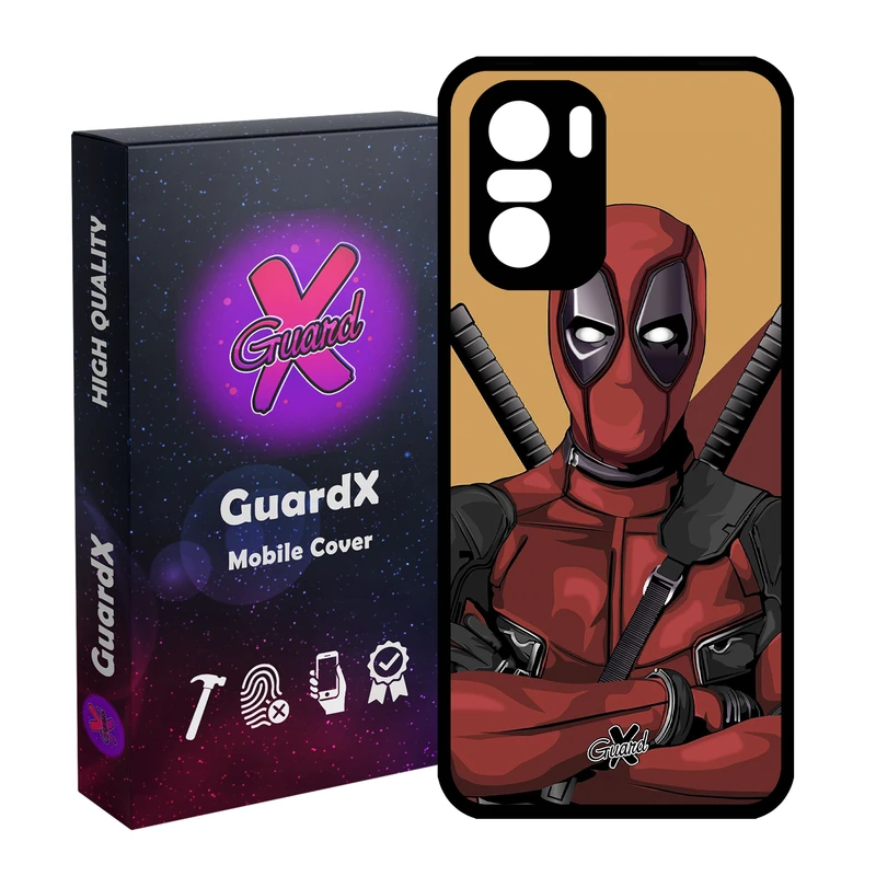 کاور گارد ایکس طرح Dead Pool مدل Glass10091 مناسب برای گوشی موبایل شیائومی Poco F3/MI 11X/MI 11X Pro/Redmi K40/K40 Pro