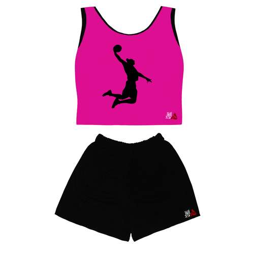 ست نیم تنه و شلوارک زنانه مدل بسکتبال کد TSZS003