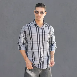 پیراهن آستین بلند یقه برگردان مردانه مدل 1192