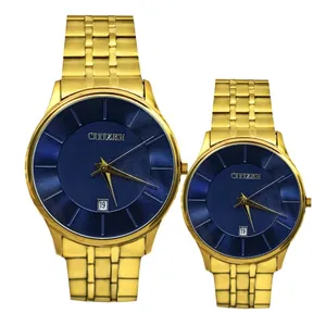 ست ساعت مچی عقربه‌ای زنانه و مردانه مدل کوارتز خطی کد 08