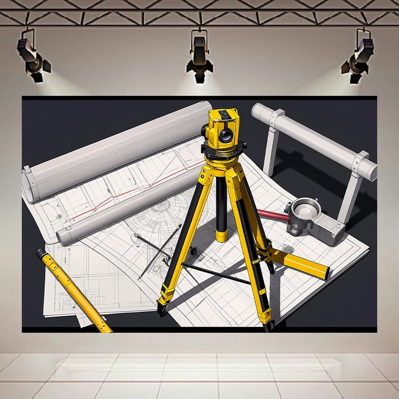  پوستر طرح مخمل مهندس عمران مدل نقشه برداری کد AR303759