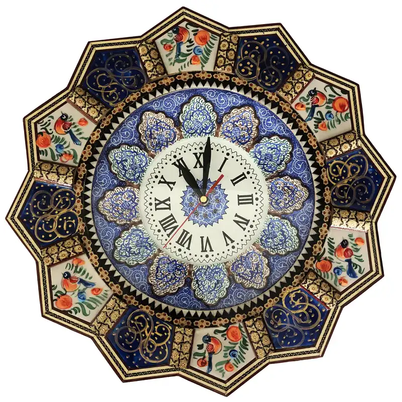 ساعت خاتم کاری طرح گل و مرغ کد DG52