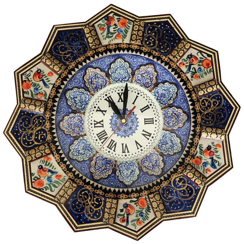 ساعت خاتم کاری طرح گل و مرغ کد DG52