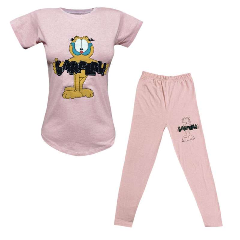 ست تی شرت آستین کوتاه و شلوار زنانه مدل گارفیلد 33