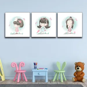 تابلو کودک و نوزاد مدل دختر و پروانه کد 0171 مجموعه 3 عددی