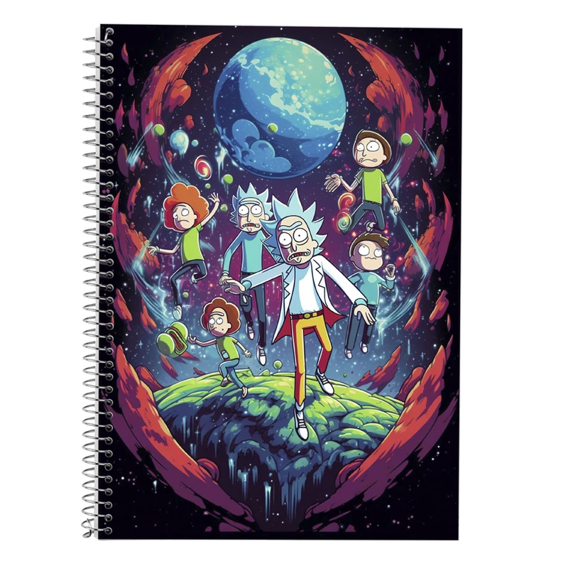 دفتر زبان 50 برگ مدوپد مدل دوخط طرح ریک اند مورتی rick&morty کد DF10826