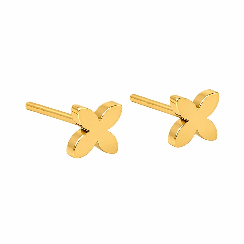 گوشواره میخی طلا 18 عیار زنانه مان گالری مدل چهار پر کد EA01-0019500