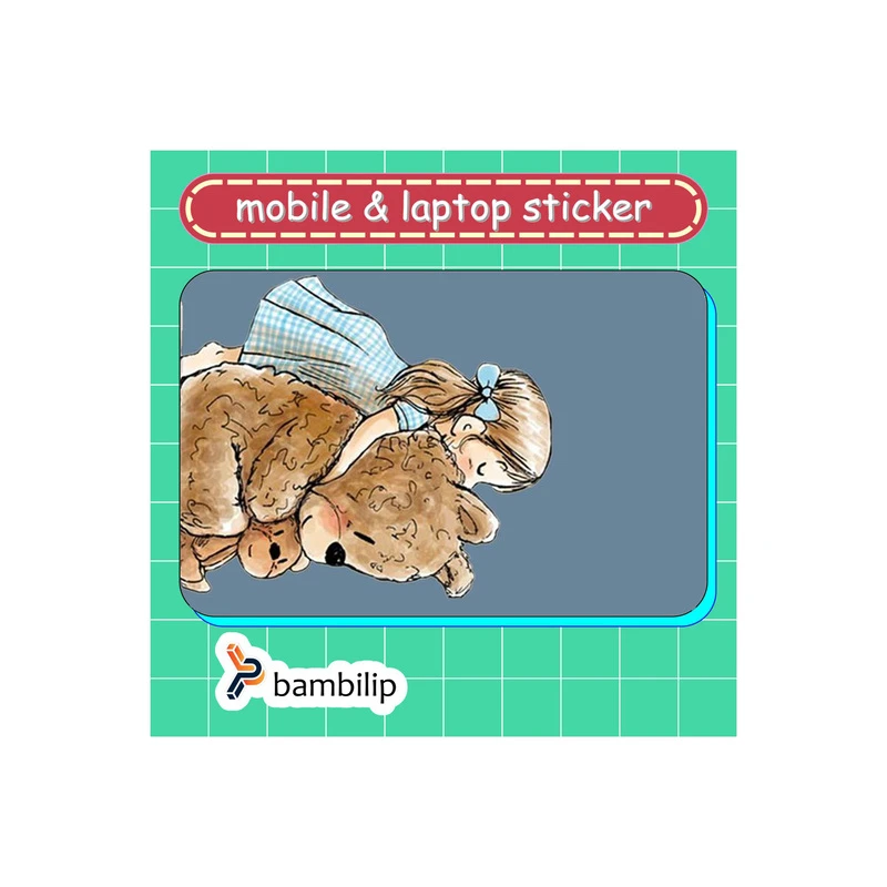 استیکر بامبیلیپ مدل کارت عابر طرح دختر مهربون و خرس کد 6929248