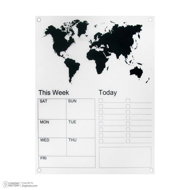 تخته وایت برد مدل پلنر سفر کد 001 سایز 30x42 سانتی متر به همراه ماژیک