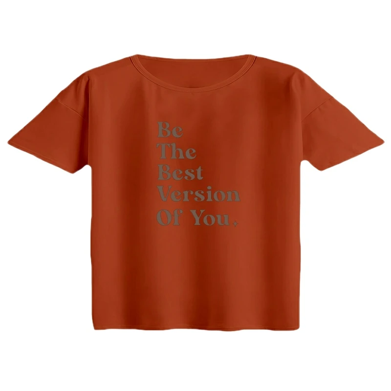 کراپ تی‌شرت آستین کوتاه زنانه مدل بهترین ورژن