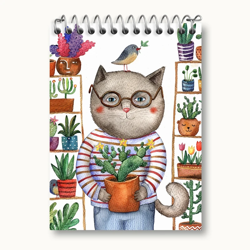 دفتر یادداشت 50 برگ خندالو مدل گربه کد 5031