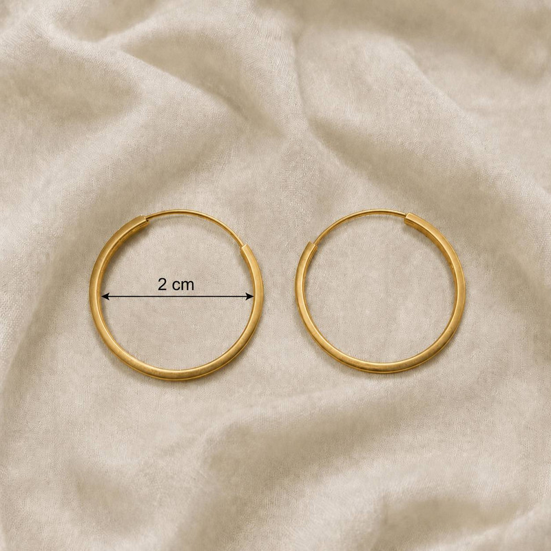 گوشواره حلقه‌ای طلا 18 عیار زنانه گالری طلای عیاره مدل ساده - 4
