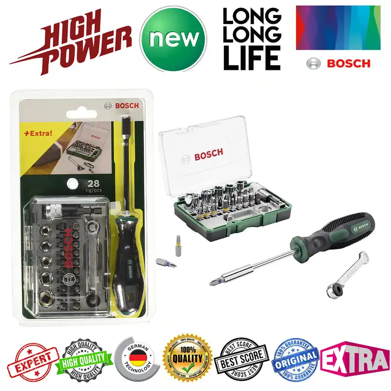 آچاربکس و سری پیچ گوشتی بوش مدل 2607 مجموعه 28 عددی