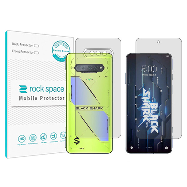 محافظ صفحه نمایش شفاف راک اسپیس مدل HyGEL مناسب برای گوشی موبایل شیائومی Black Shark 5 RS به همراه محافظ پشت