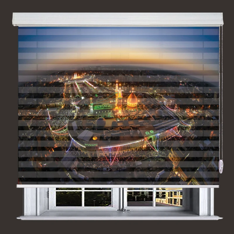 پرده زبرا زیو مدل بین الحرمین M-16 سایز 150x150 سانتی متر