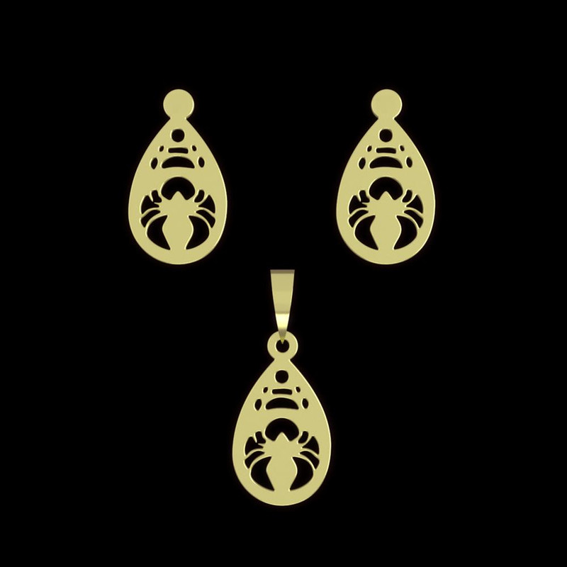 نیم ست طلا 18 عیار زنانه مدوپد مدل عنکبوت کد NA11690