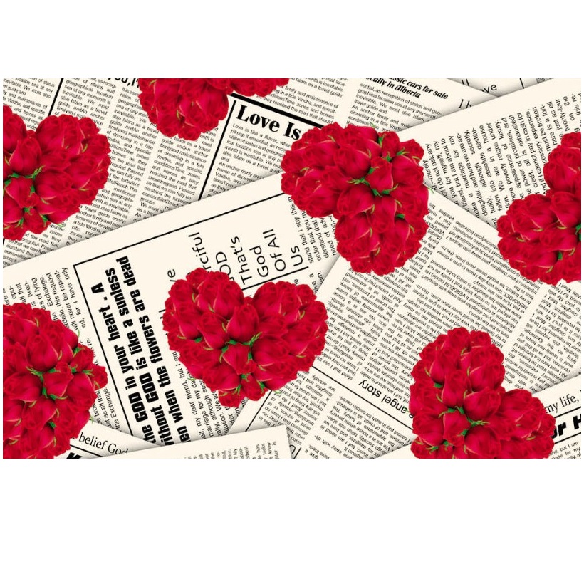 کاغذ کادو مدل قلبی عاشقانه بسته 5 عددی