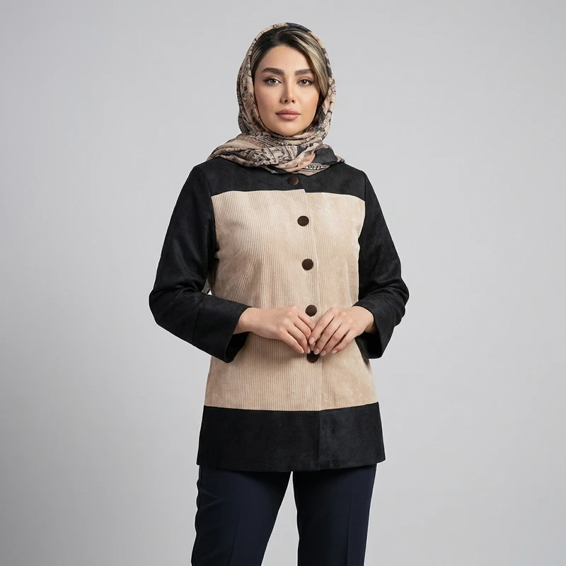 مانتو کتی مدل مخمل کبریتی 01