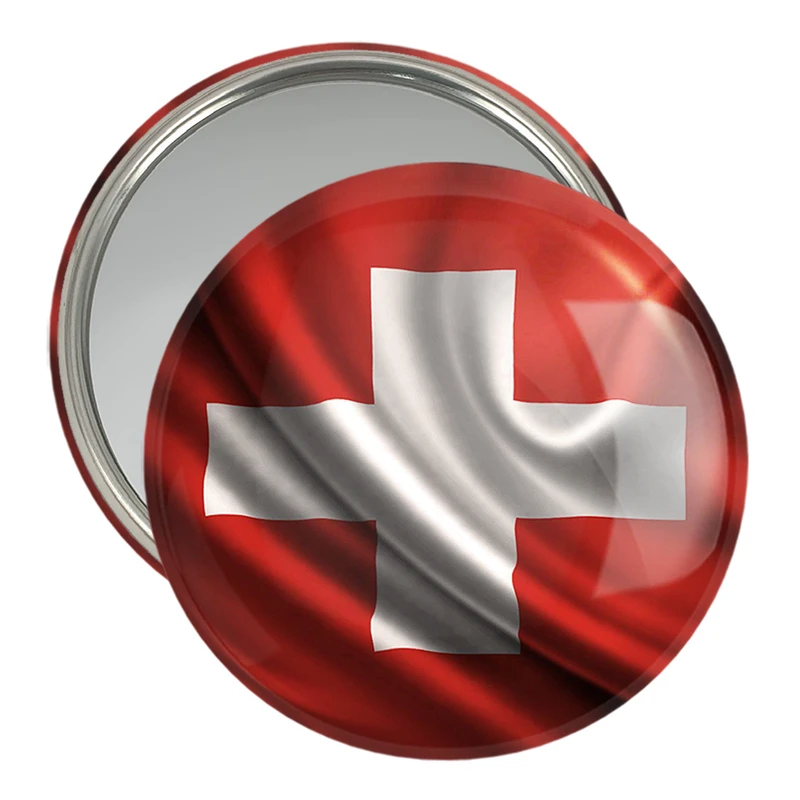 آینه جیبی خندالو مدل پرچم سوئیس  کد 20422