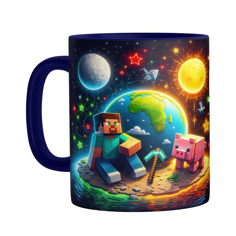 ماگ مدل ماینکرفت Minecraft دسته رنگی کد 9251 ماگ مدل ماینکرفت Minecraft دسته رنگی کد 9251