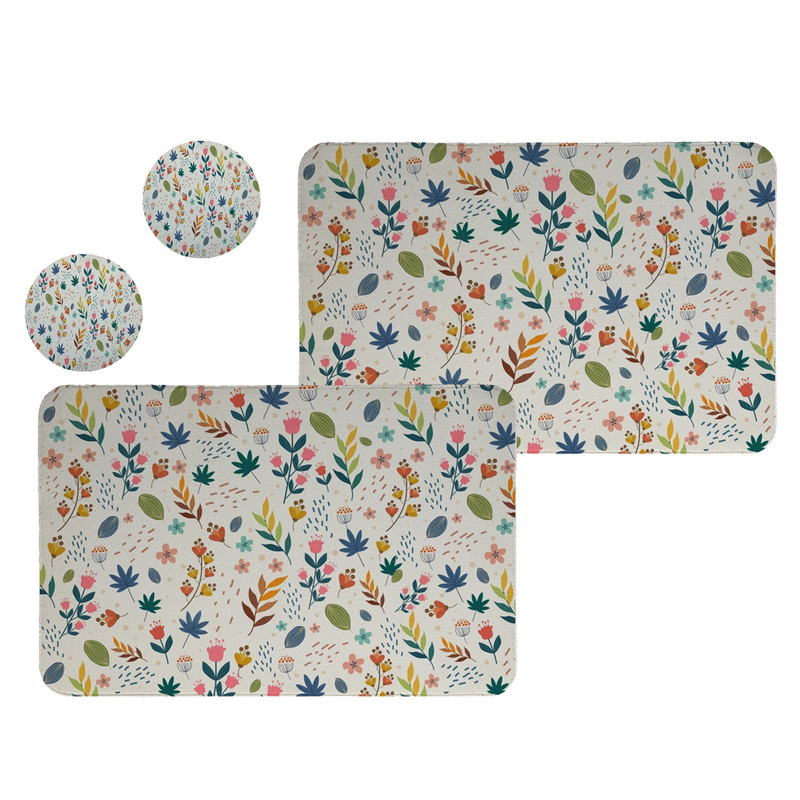 زیربشقابی طرح گل کد 8025 مجموعه 2عددی همراه زیرلیوانی