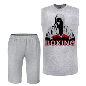 ست تاپ و شلوارک مردانه مدل  B14 رنگ طوسی