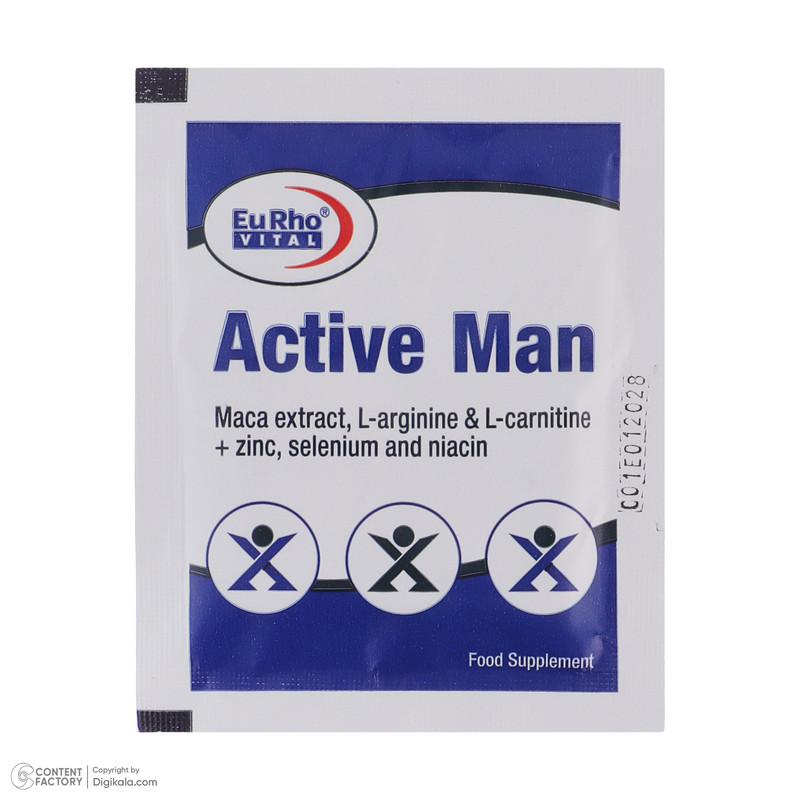 ساشه تقویت جنسی آقایان یوروویتال مدل Active Man بسته 14 عددی