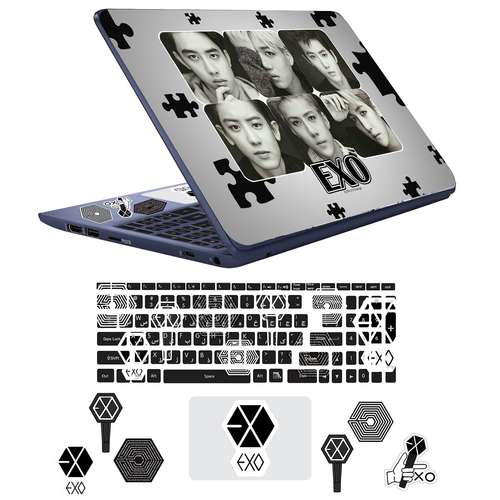  استیکر لپ تاپ مدل EXO کد 02 مناسب برای لپ تاپ 17 اینچ به همراه برچسب حروف فارسی کیبورد