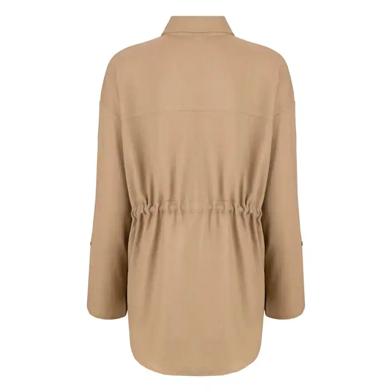 مانتو زنانه سرژه مدل 232146 رنگ نسکافه ای