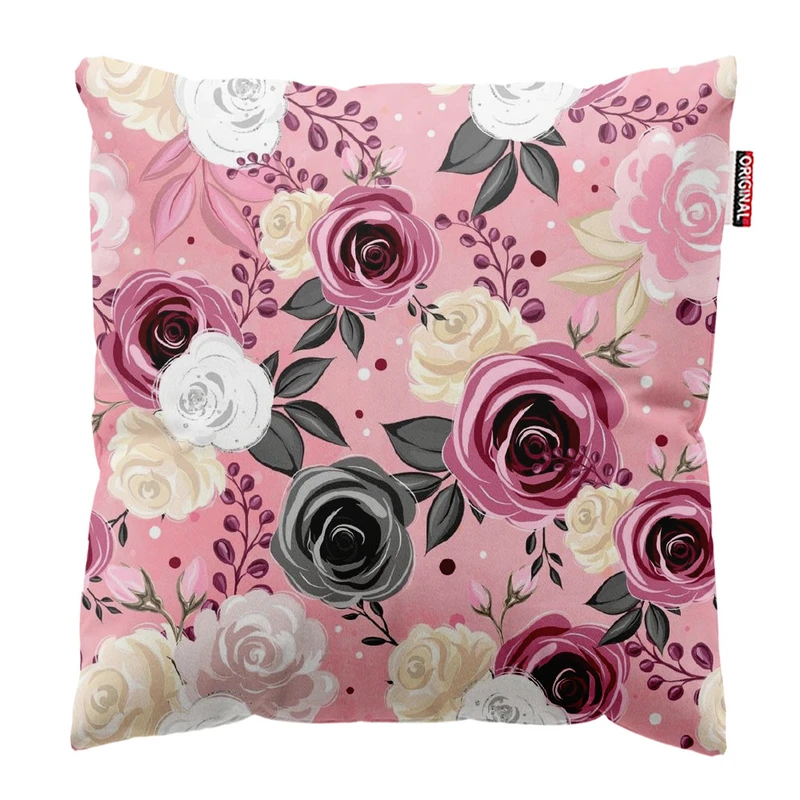  کوسن پاد آفرین طرح گل کد 5019 سایز 30*30 سانتی متر