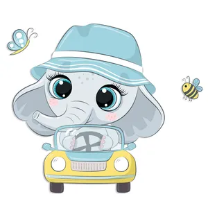 استیکر دیواری کودک جیک جیک مدل فیل کوچولوی راننده کد T24