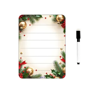 تخته وایت برد سمات مدل رو یخچالی طرح کریسمس سایز 15×20 سانتی متر به همراه ماژیک