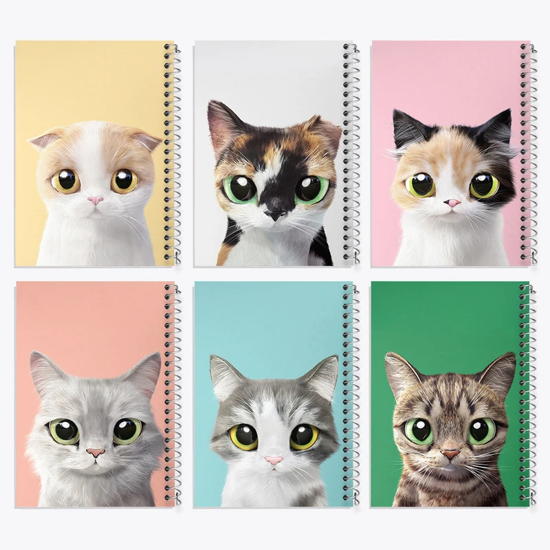 دفتر نقاشی 50 برگ خندالو طرح گربه (Cat) کد 476 مجموعه 6 عددی