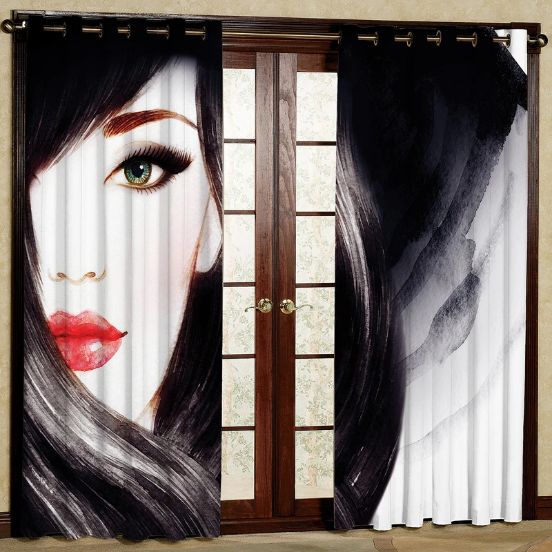   پرده مدل دختر مخمل پانچی کد 615-L سایز 140x280 سانتی متر