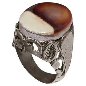 انگشتر نقره مردانه مدل عقیق سلطانی بحرینی کد ASB2013