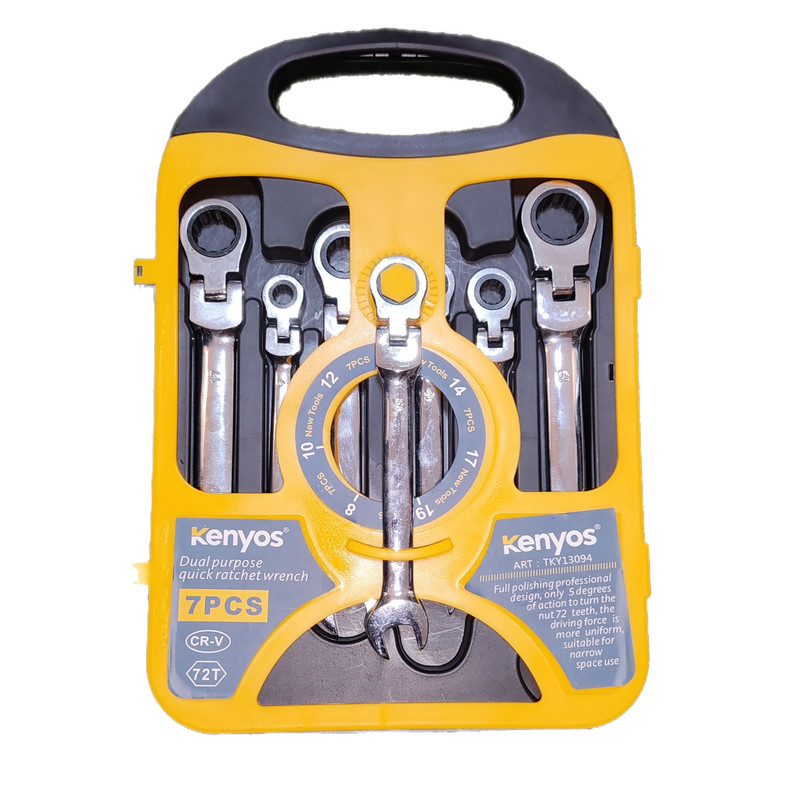 آچار جغجغه ای مفصلی کنیوس مدل 72t مجموعه 7 عددی آچار جغجغه ای مفصلی کنیوس مدل 72t مجموعه 7 عددی