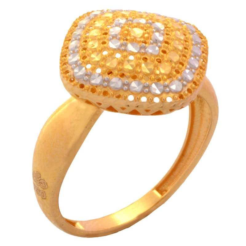 انگشتر طلا 18 عیار زنانه طلای مستجابی مدل آوا لوزی 9632 سایز 56