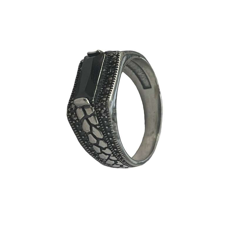 انگشتر نقره مردانه مدل نگیندار