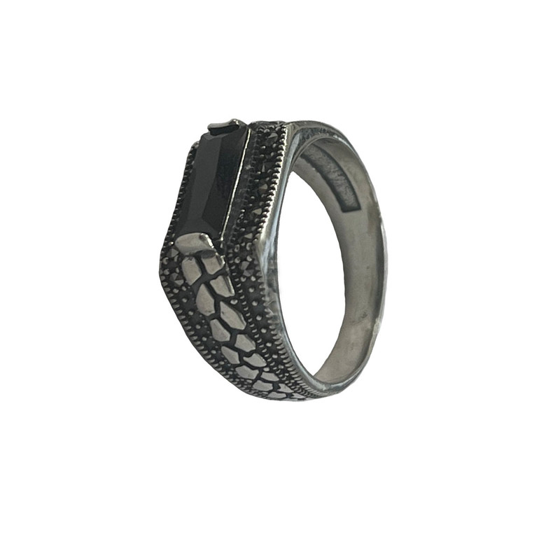 انگشتر نقره مردانه مدل نگیندار