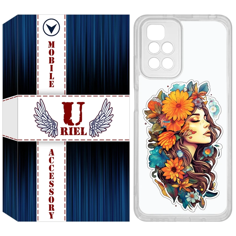 کاور یوریل مدل Clear کد 52 طرح دختر مناسب برای گوشی موبایل شیائومی Redmi 10 / 10 Prime