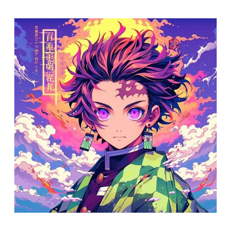 استیکر لپ تاپ و موبایل مدل انیمه طرح شیطان کش کامادو تانجیرو demon slayer kamado tanjiro کد 268