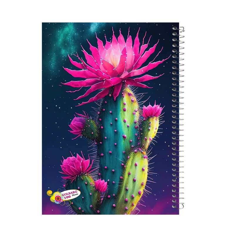 دفتر مشق 100 برگ گلبرگ مدل کاکتوس کد 8331