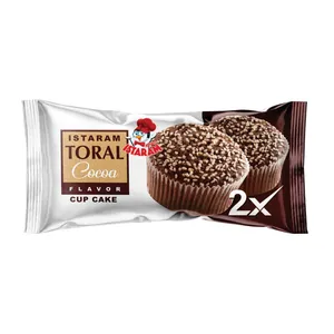 کاپ کیک دوقلو کاکائویی با تزیین کنجد ایسترم - 140 گرم بسته 24 عددی