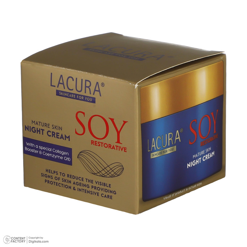 کرم ضد چروک شب لاکورا مدل Soy Restorative حجم 50 میلی لیتر
