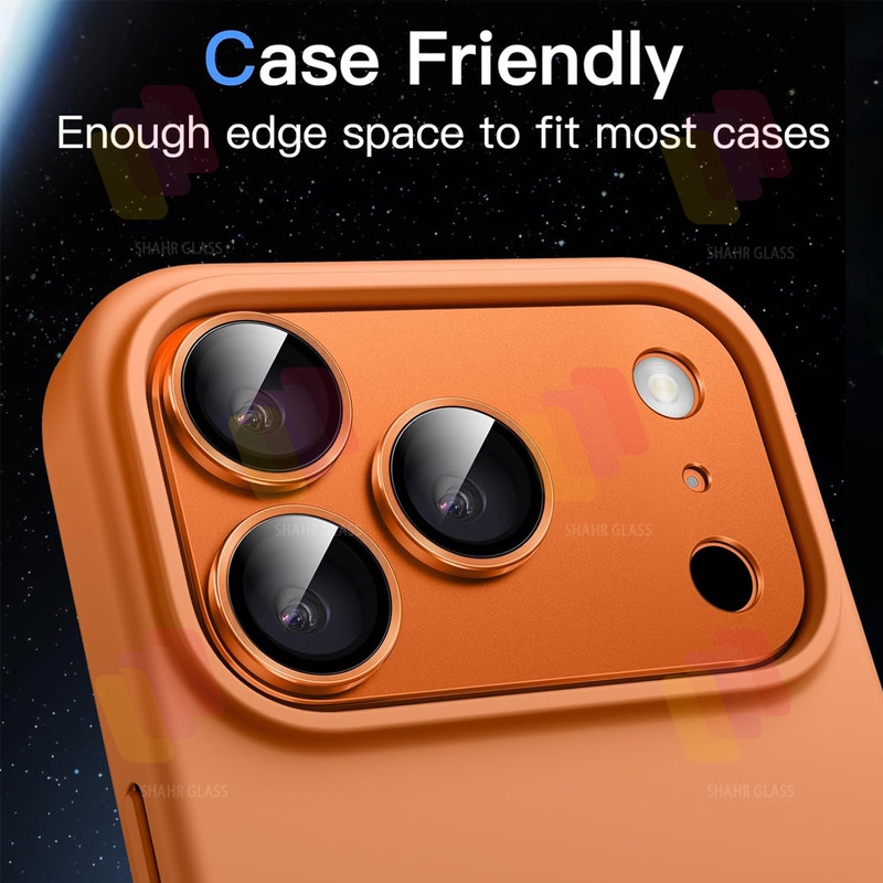 محافظ لنز دوربین فلزی شهر گلس مدل 3D1MS مناسب برای گوشی موبایل اپل iPhone 17 Pro