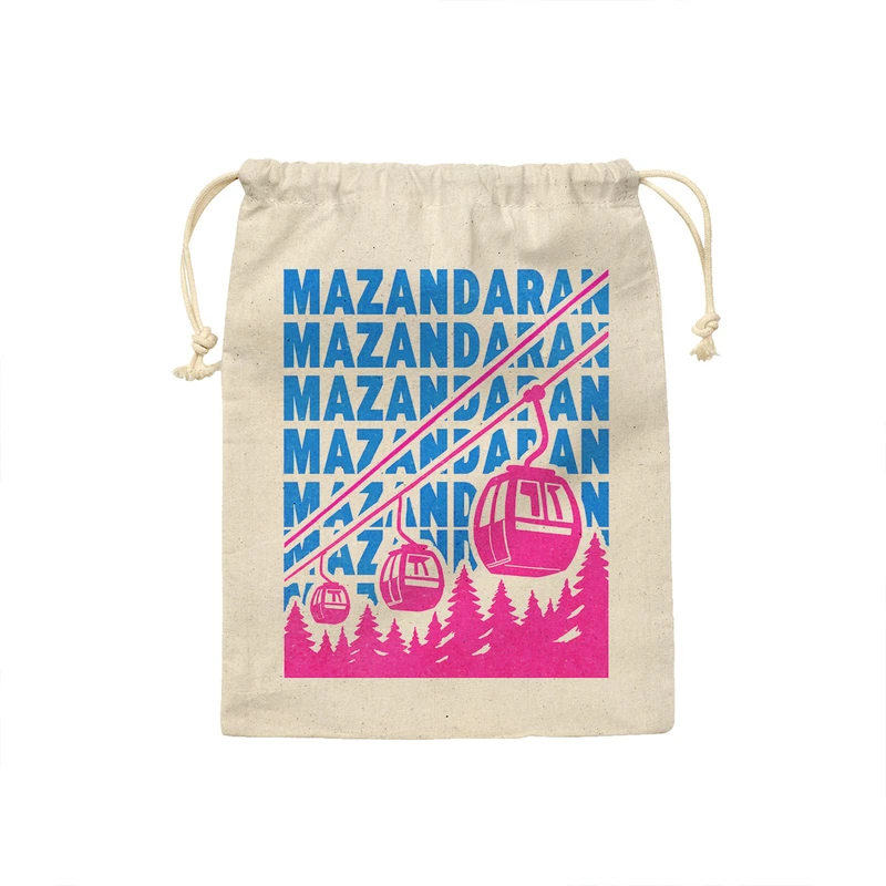 کیسه نان و سبزی ترمه طراحان ایده مدل نماد تله کابین نمک آبرود کد map0097 - S سایز 19x19 سانتی متر